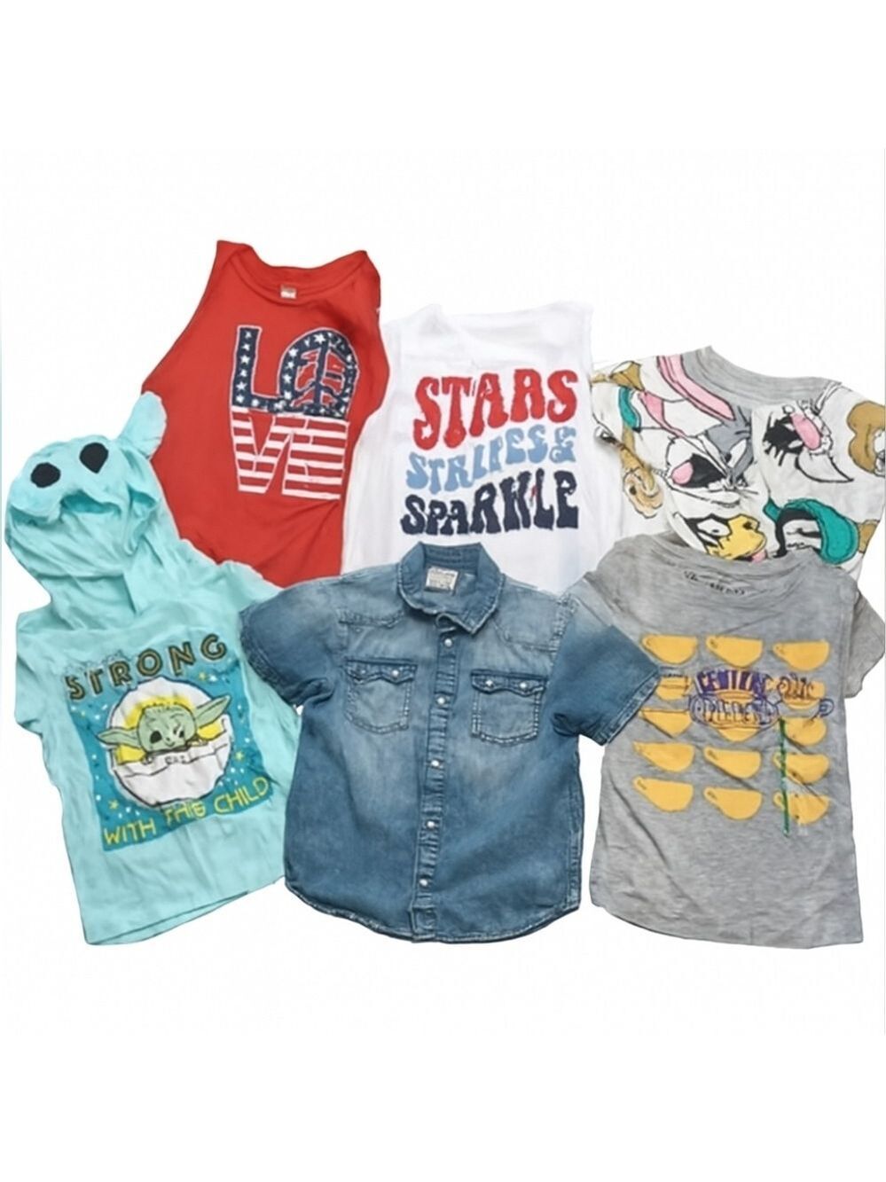 Denim Button-Up Kids Tank Top